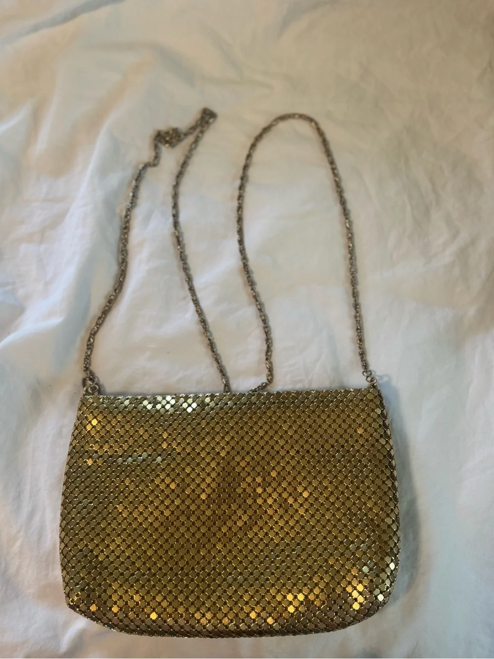 Vintage Gold Sequin Chain Clutch